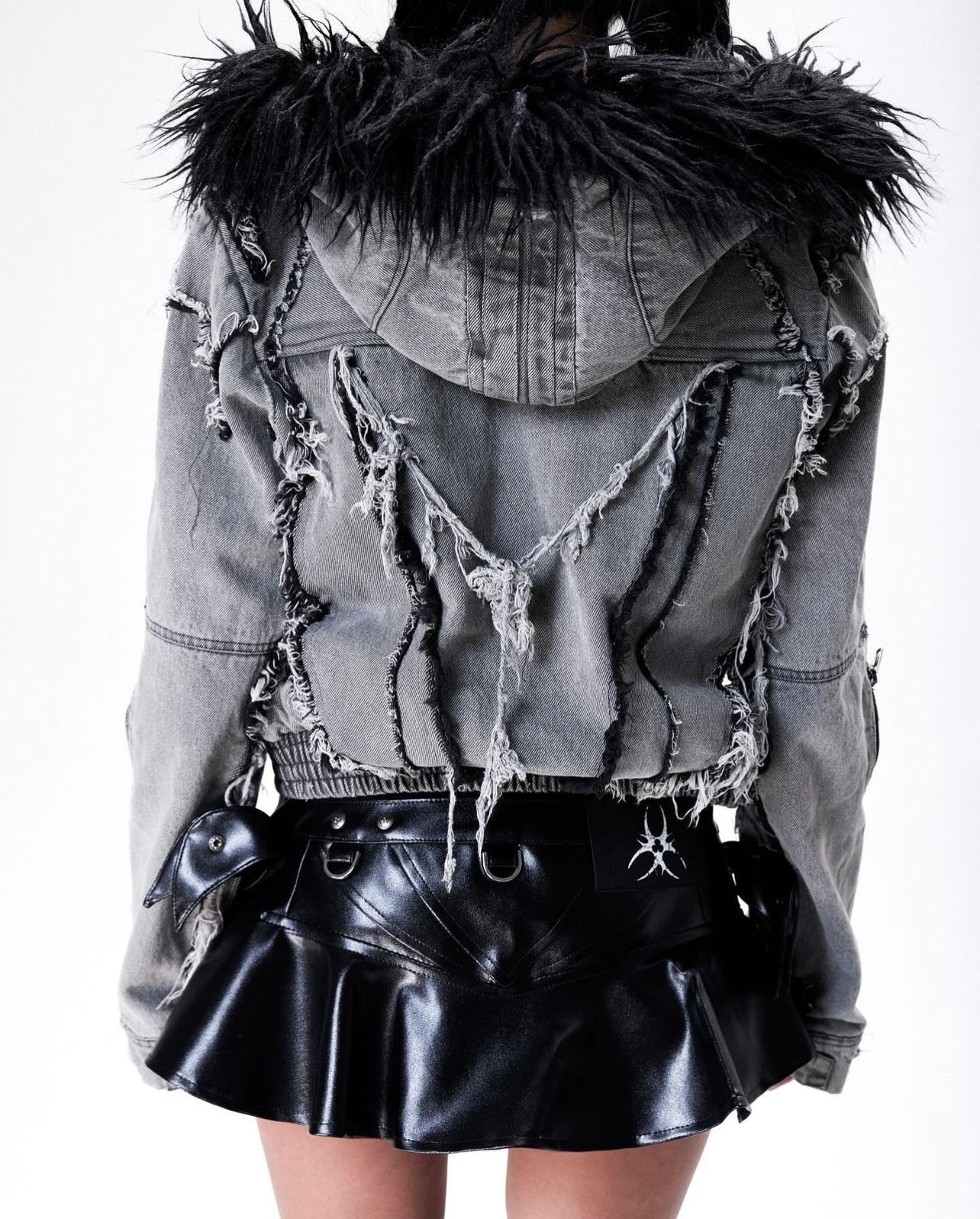 005 CHAOS DREAM FUR DENIM JACKET - Image 5