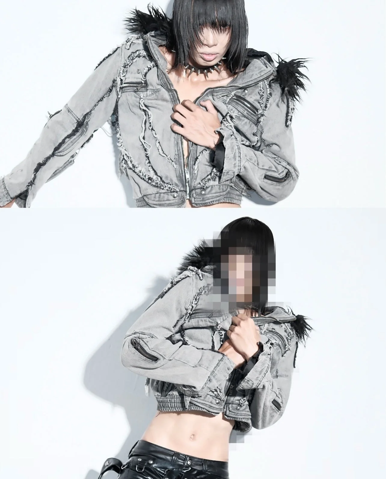 005 CHAOS DREAM FUR DENIM JACKET - Image 6