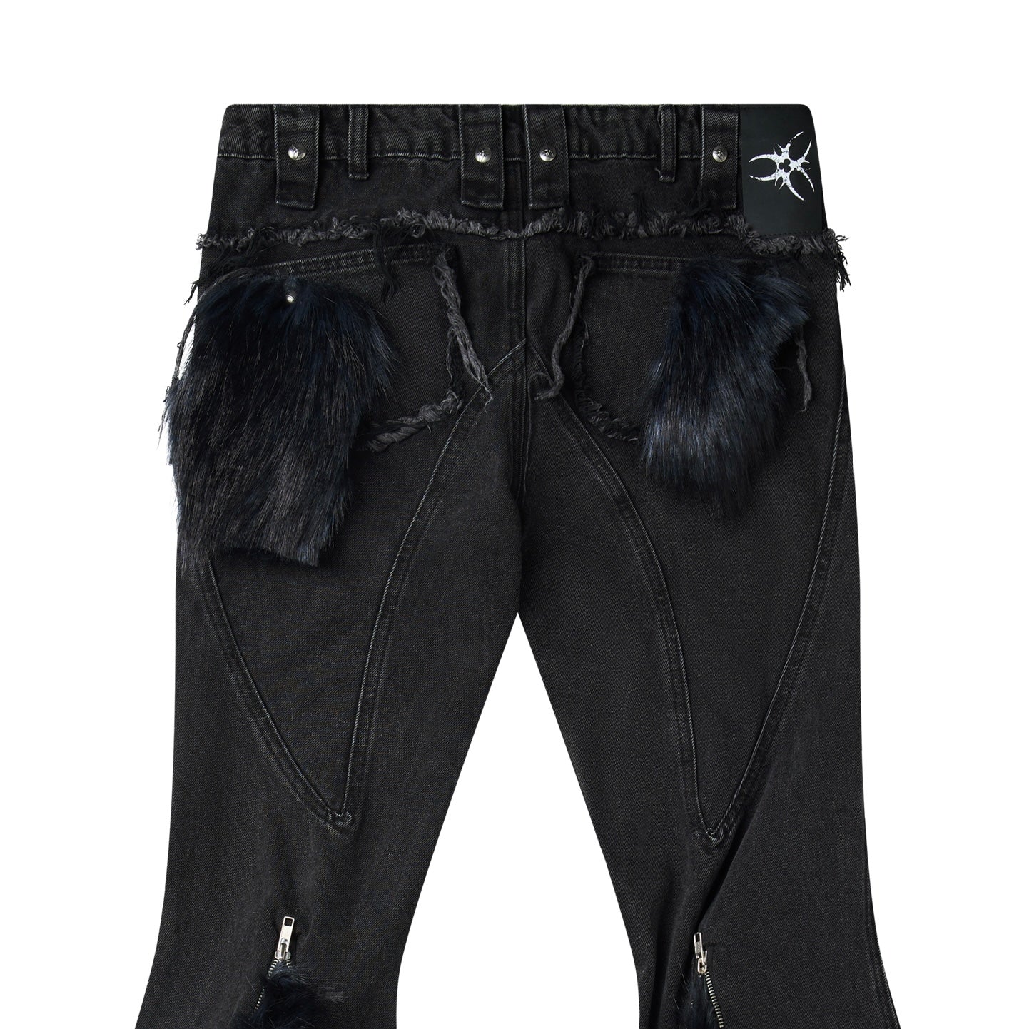 "005 CHAOS DREAM" FUR FLARE JEANS - Image 3