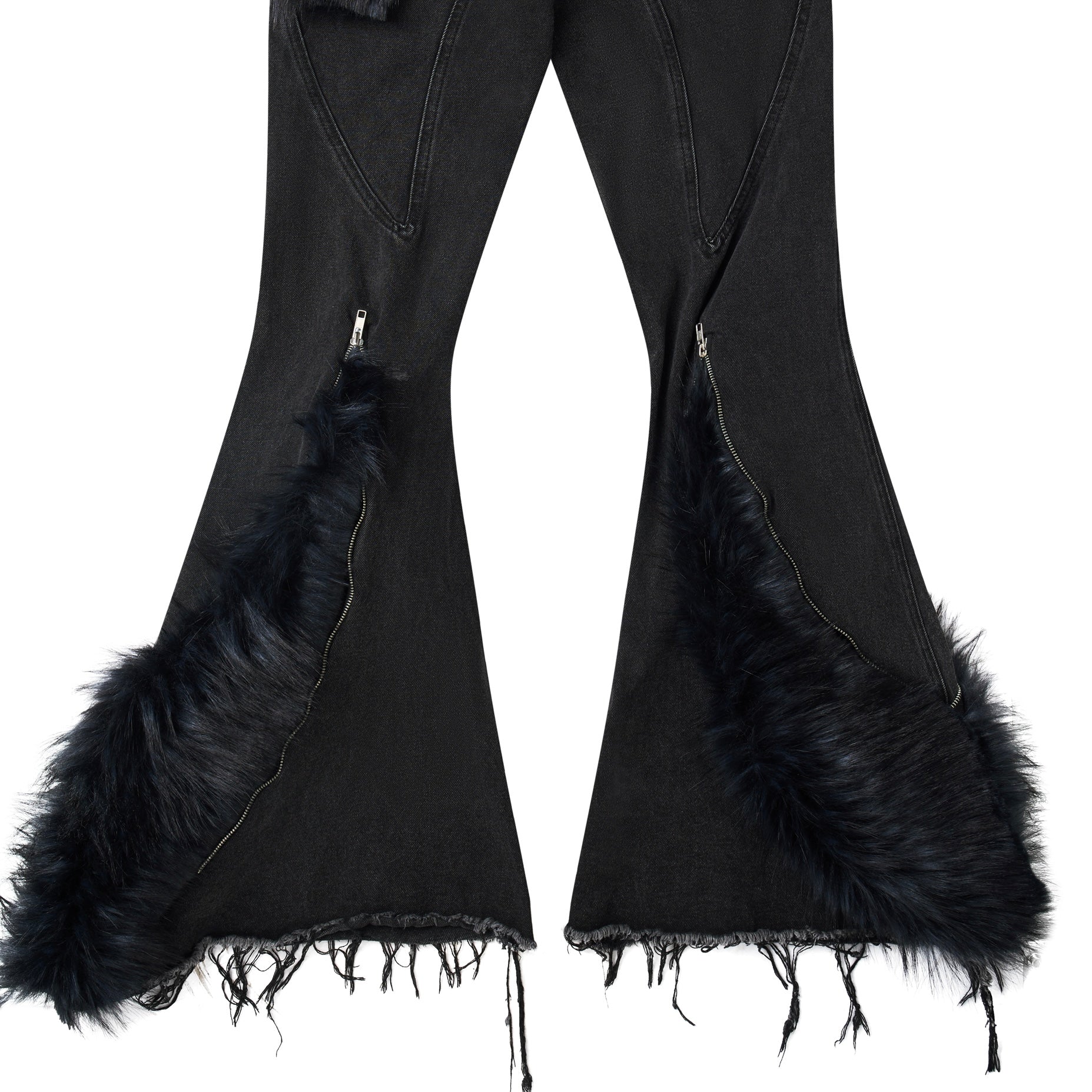 "005 CHAOS DREAM" FUR FLARE JEANS - Image 5