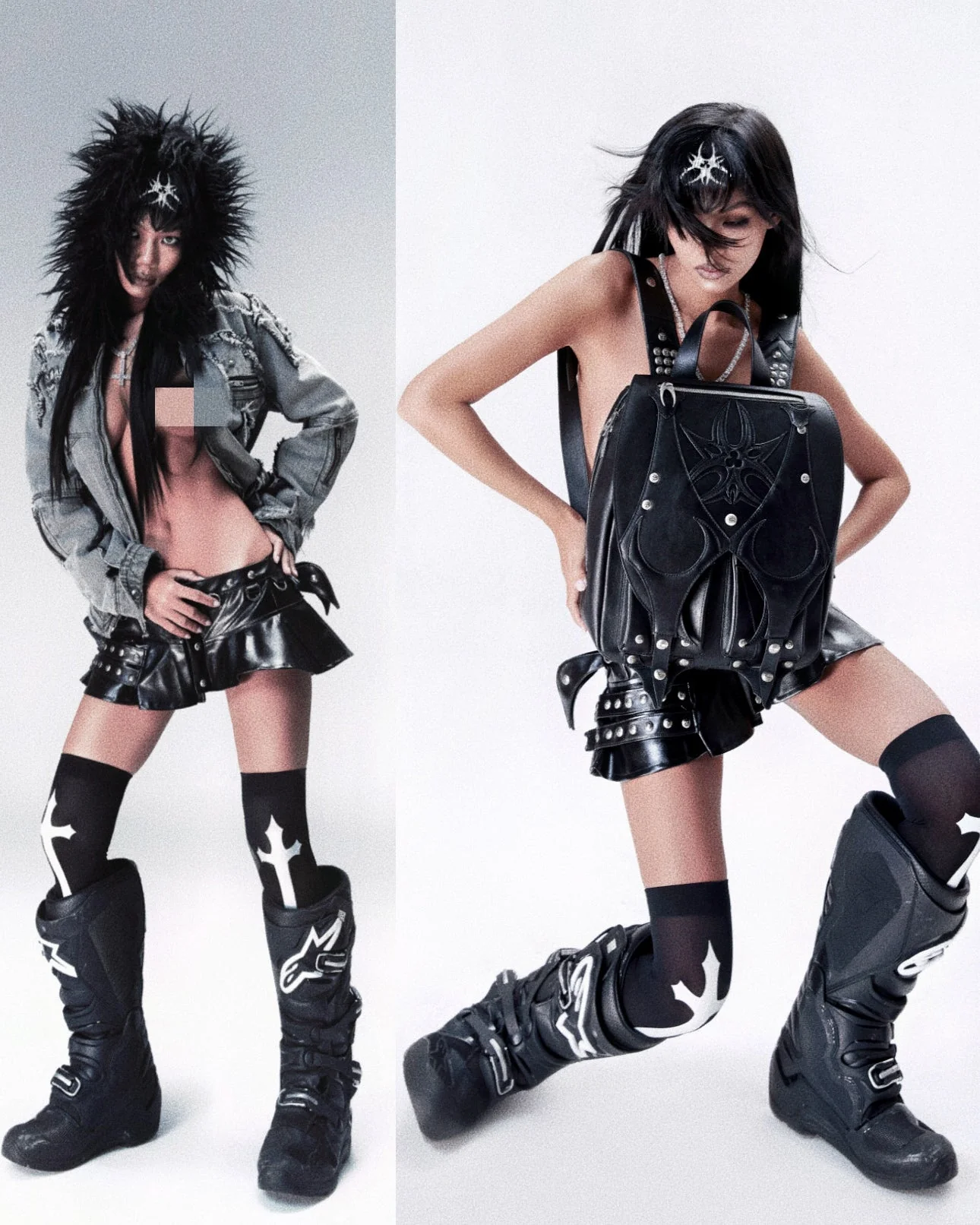 "005 CHAOS DREAM" LEATHER SKIRT - Image 5