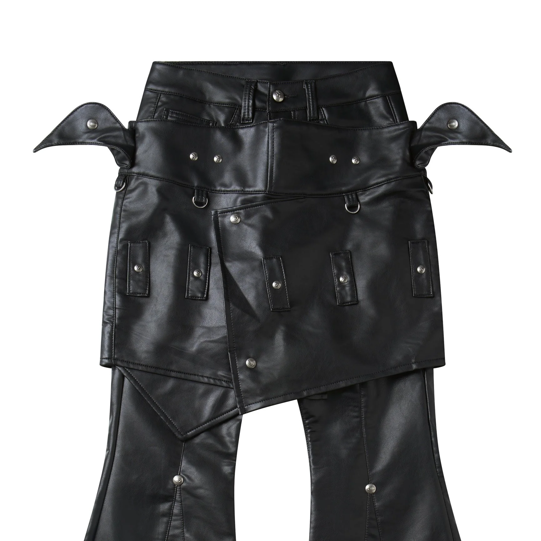 "005 CHAOS DREAM" LEATHER SKIRT PANTS - Image 3