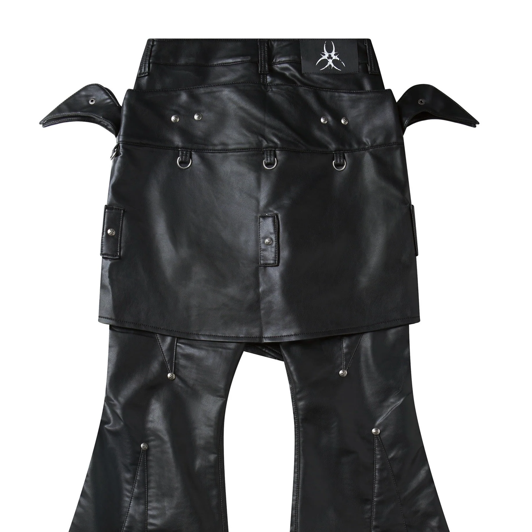 "005 CHAOS DREAM" LEATHER SKIRT PANTS - Image 4