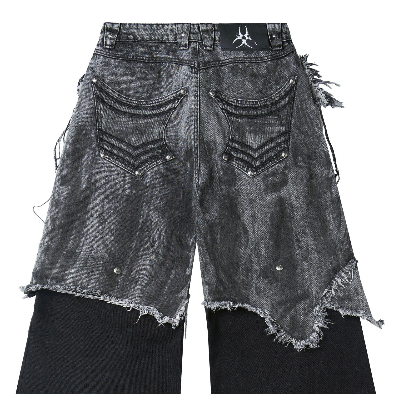 "005 CHAOS DREAM" WAXED GREY LAYER PANTS - Image 4