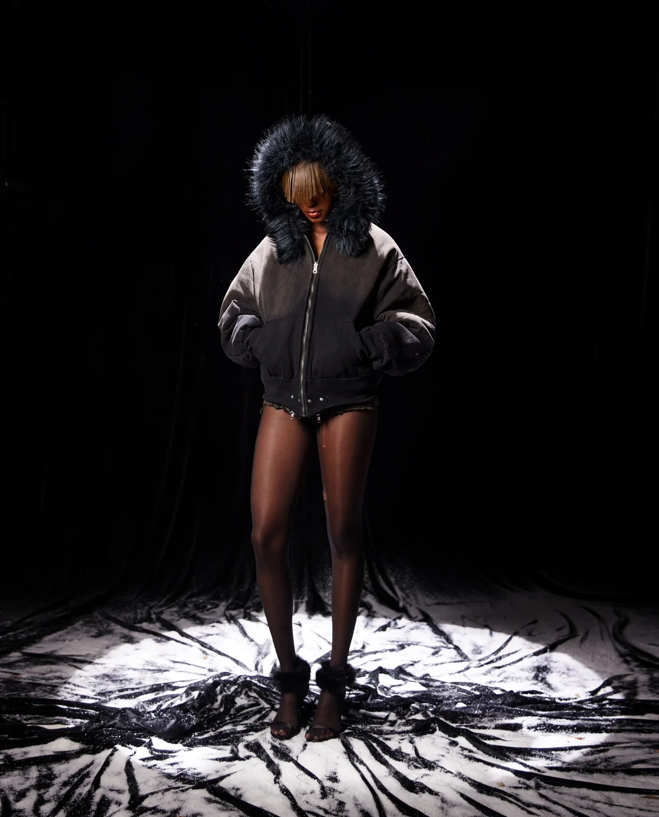 COZY CHAOS OLIVE REVERSIBLE BOMBER JACKET - Image 5