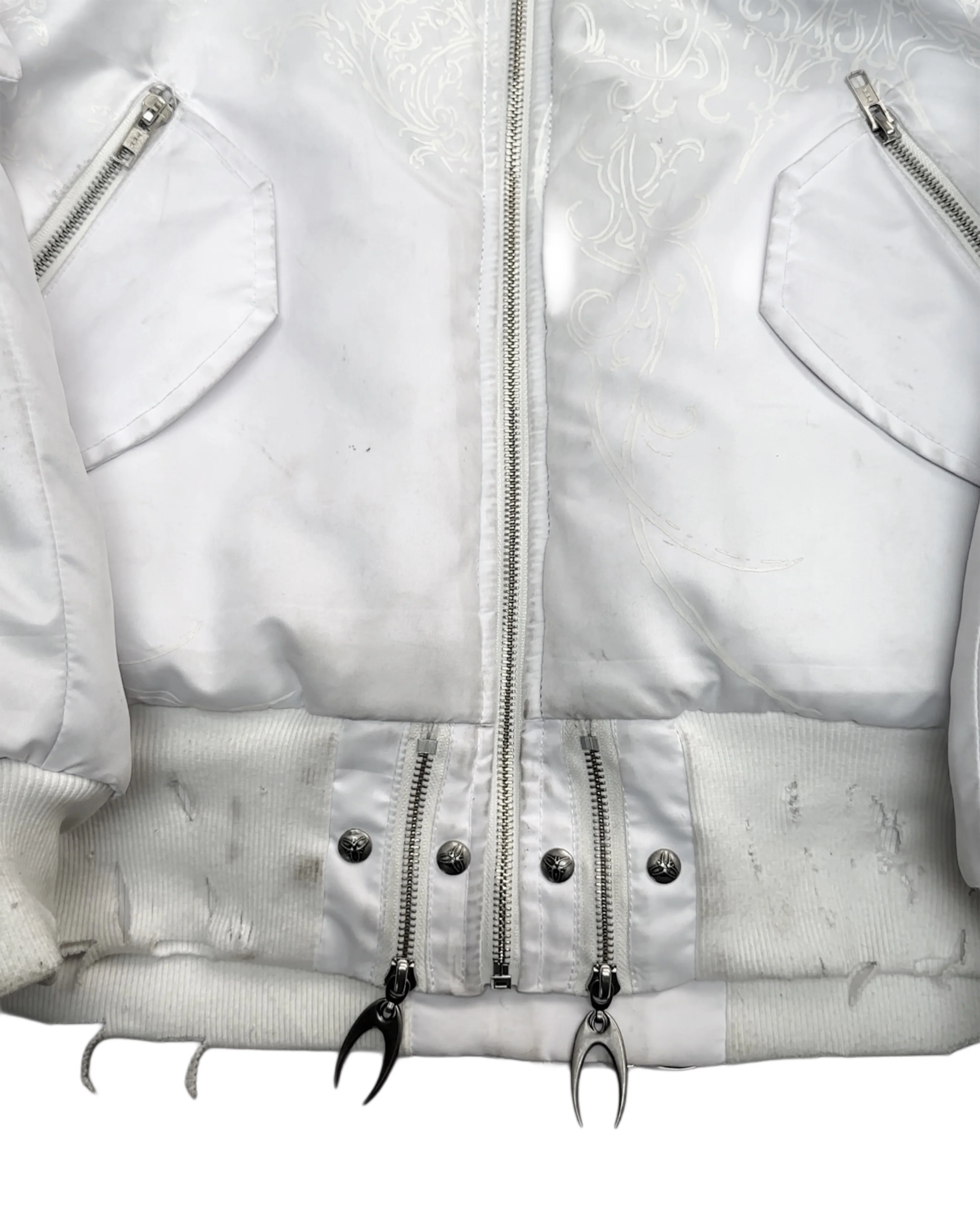 COZY CHAOS WHITE REVERSIBLE BOMBER JACKET - Image 5