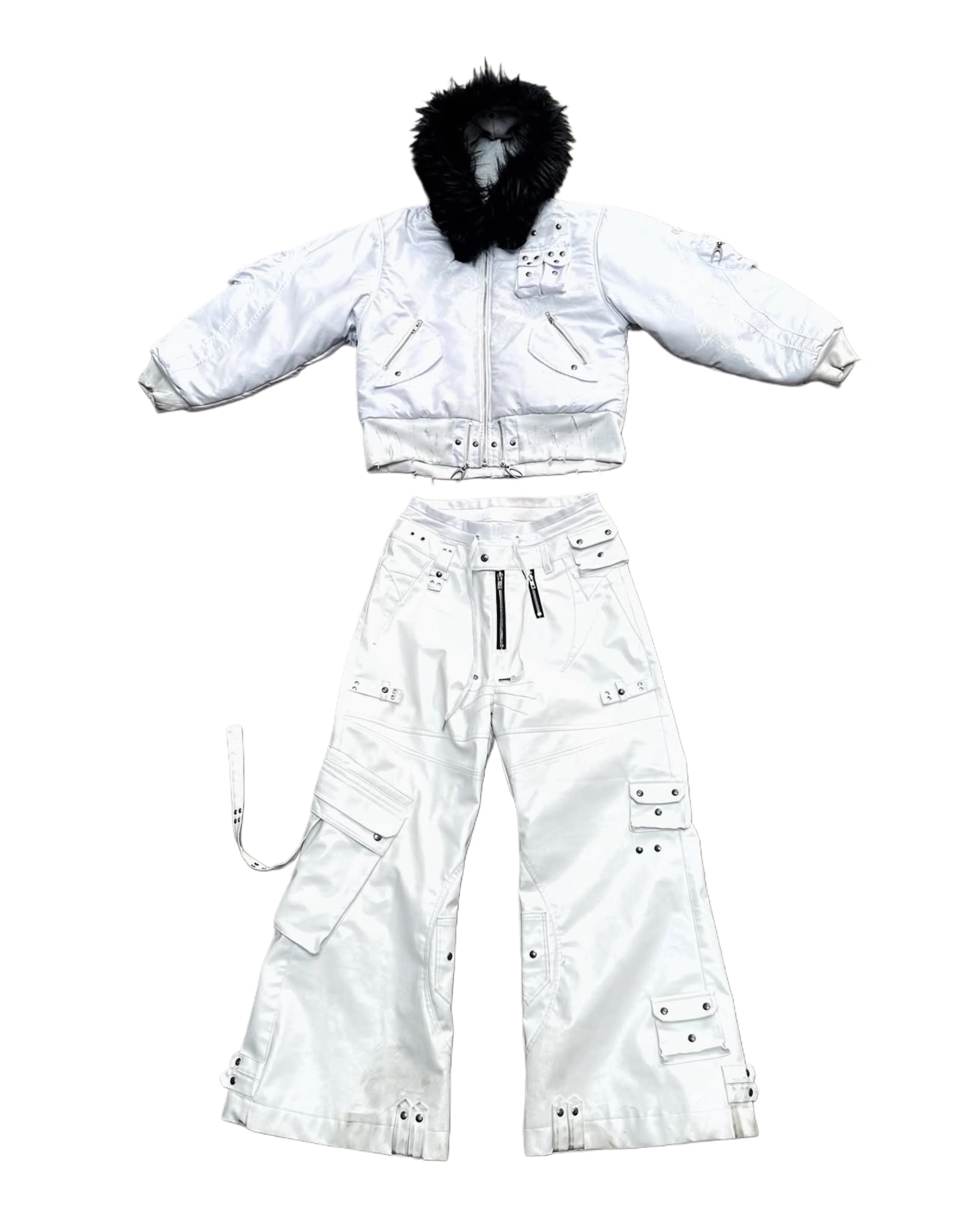 COZY CHAOS WHITE REVERSIBLE BOMBER JACKET - Image 8