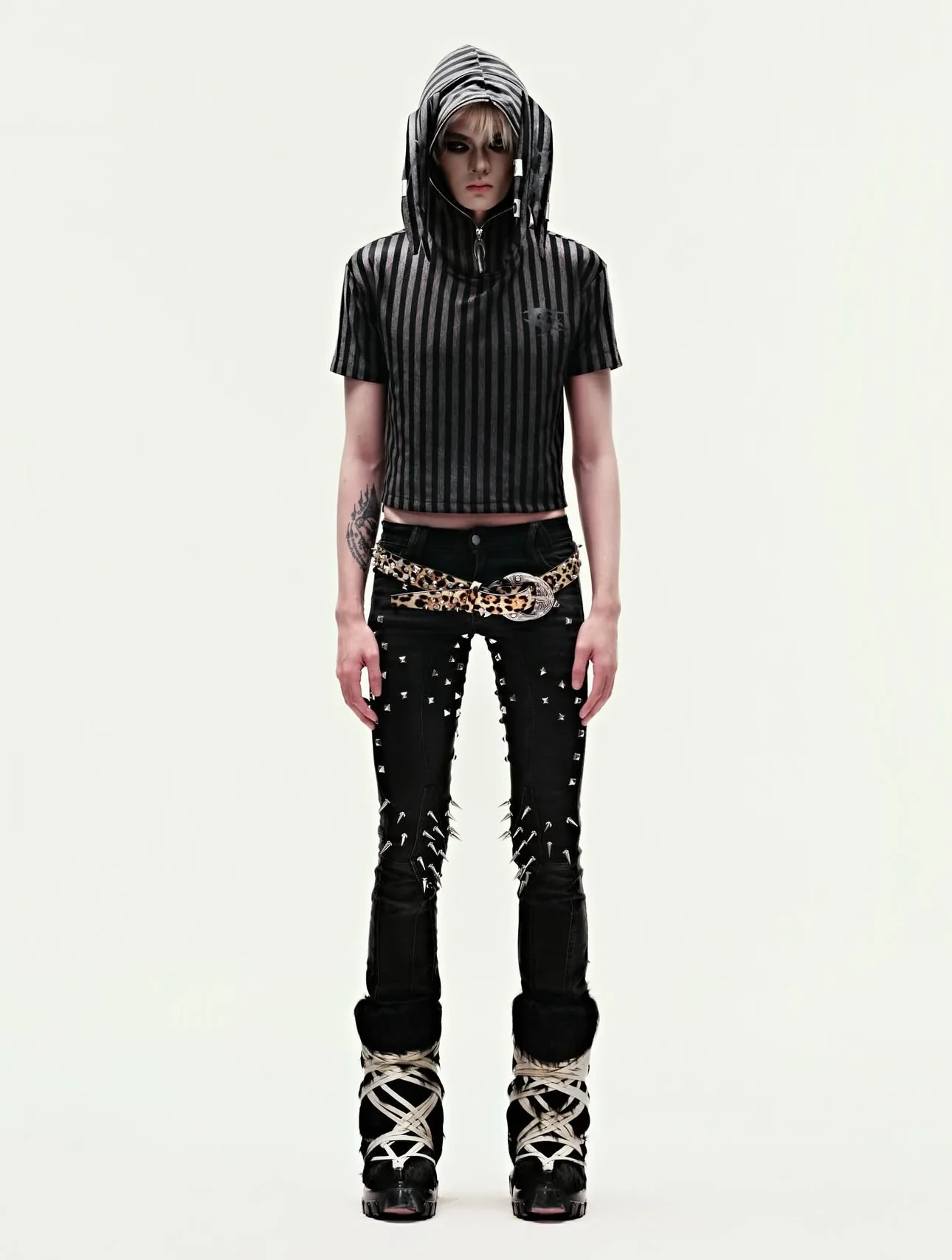 COZY STUDDED LEOPARD LEATHER BELT - Image 6