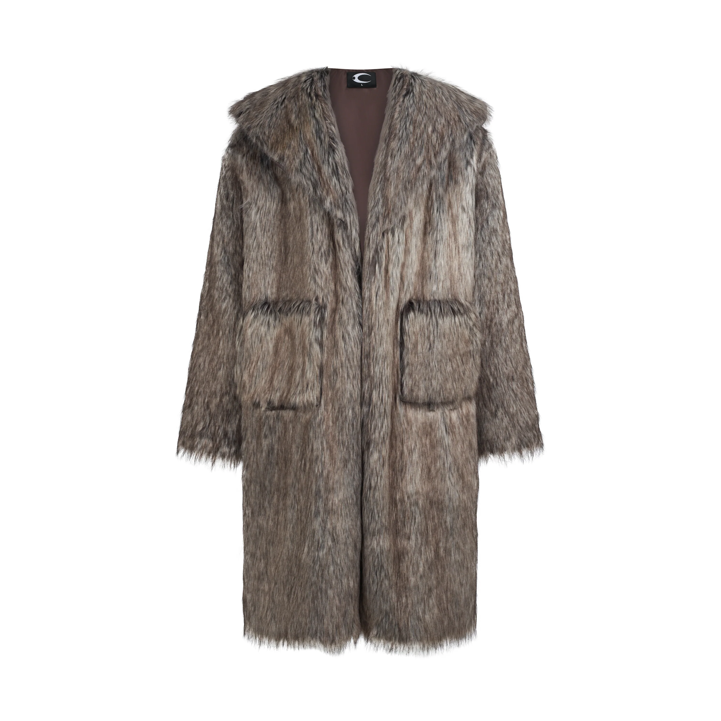 CZ FAUX FUR LONGCOAT ( BEIGE ) - Image 5