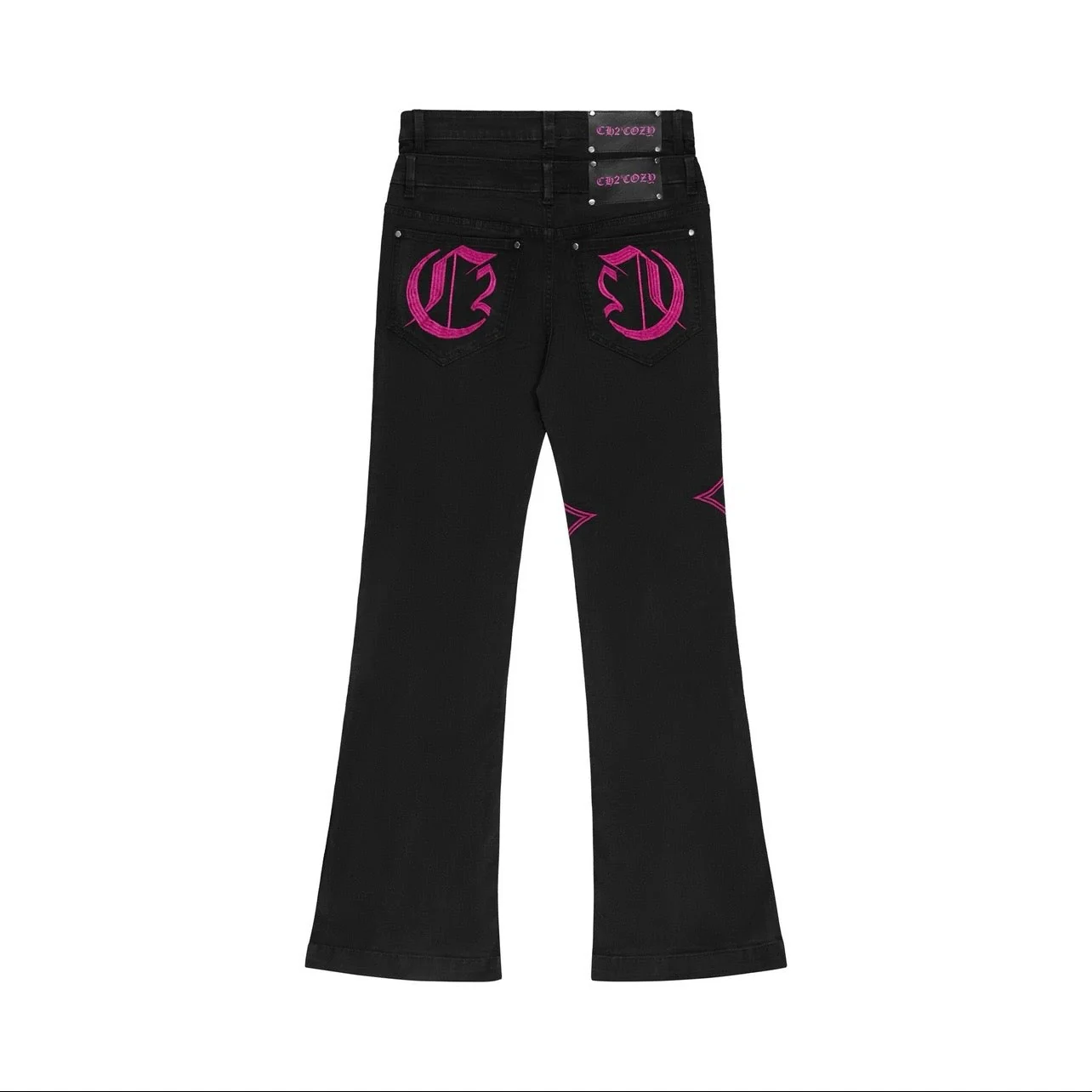 DOUBLE C CROSS BLACK FLARE JEANS (COZY X CH2) - Image 2