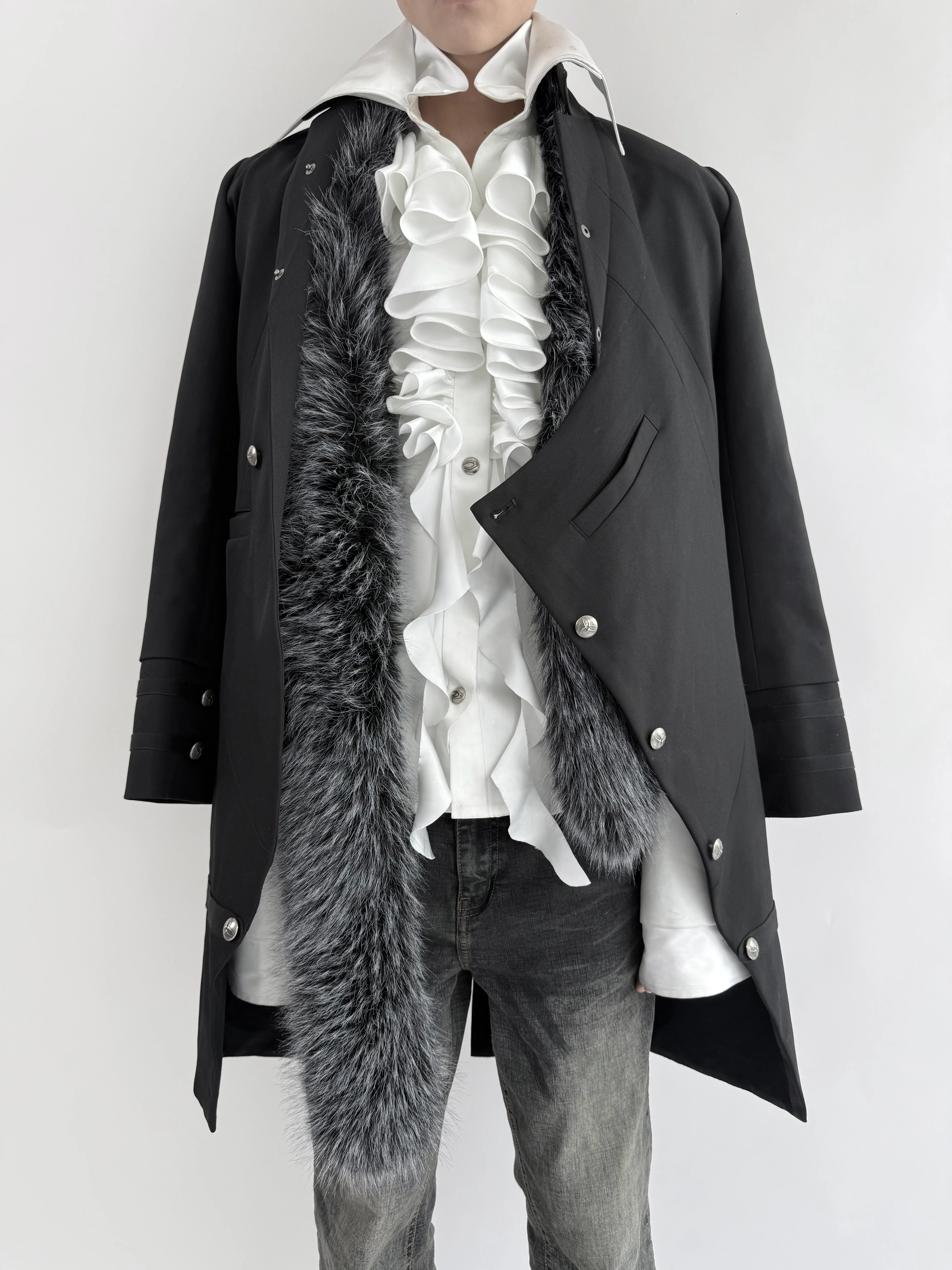 Silent Eclipse Fur Long Coat - Image 2