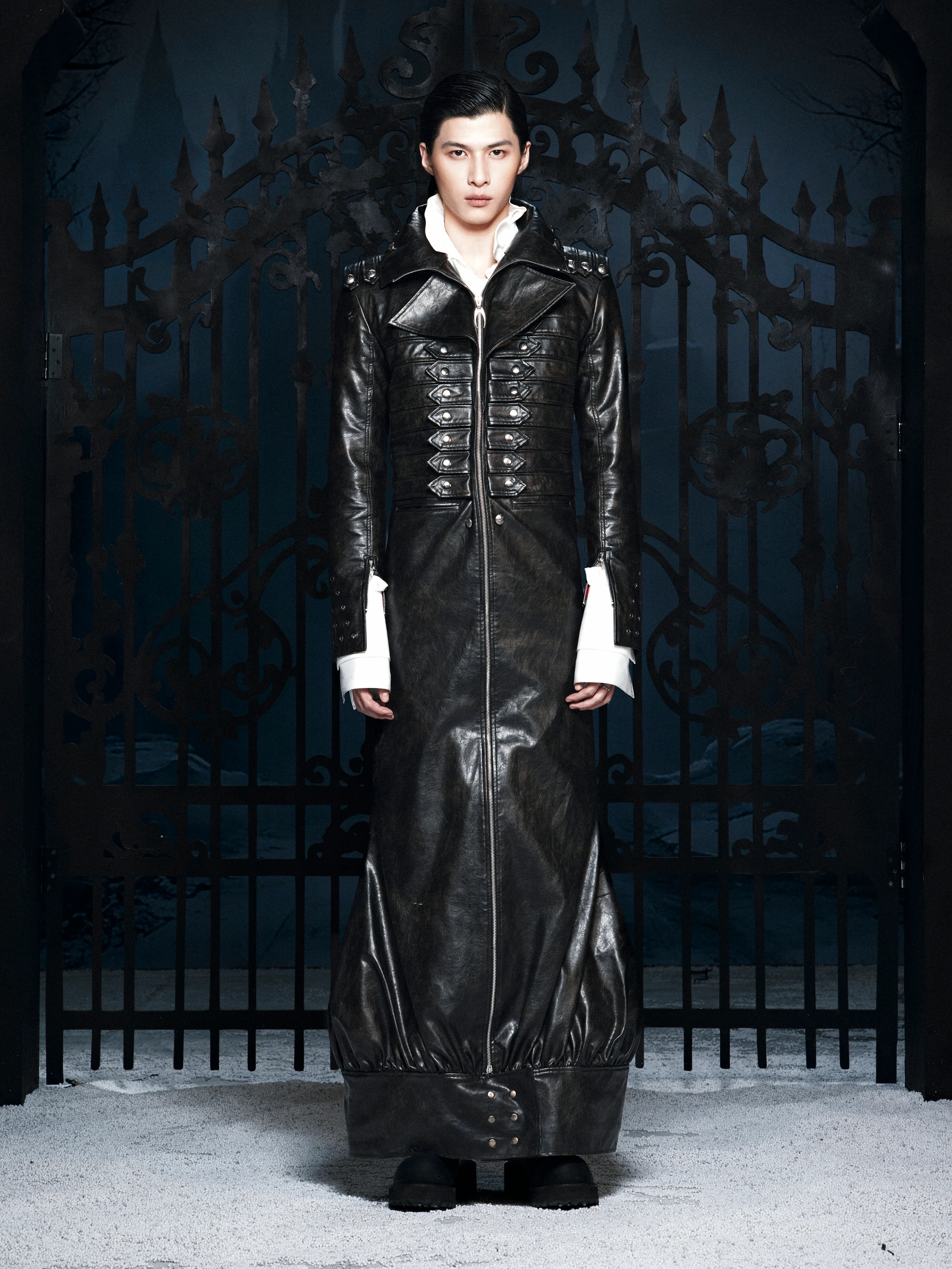 SL Black Ascendant Leather Long-Coat - Image 3