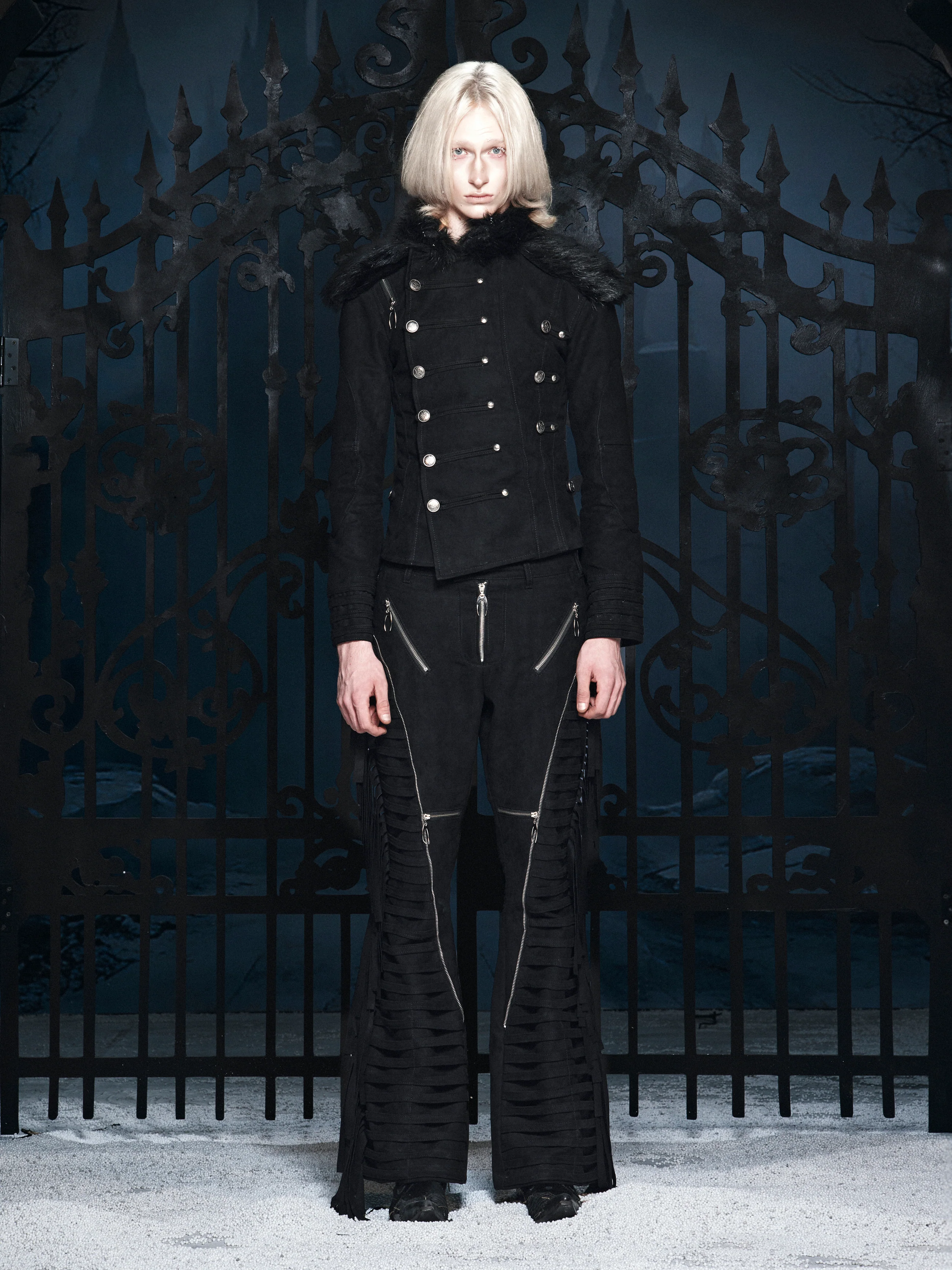 SL Black Fur Leather Jacket - Image 7