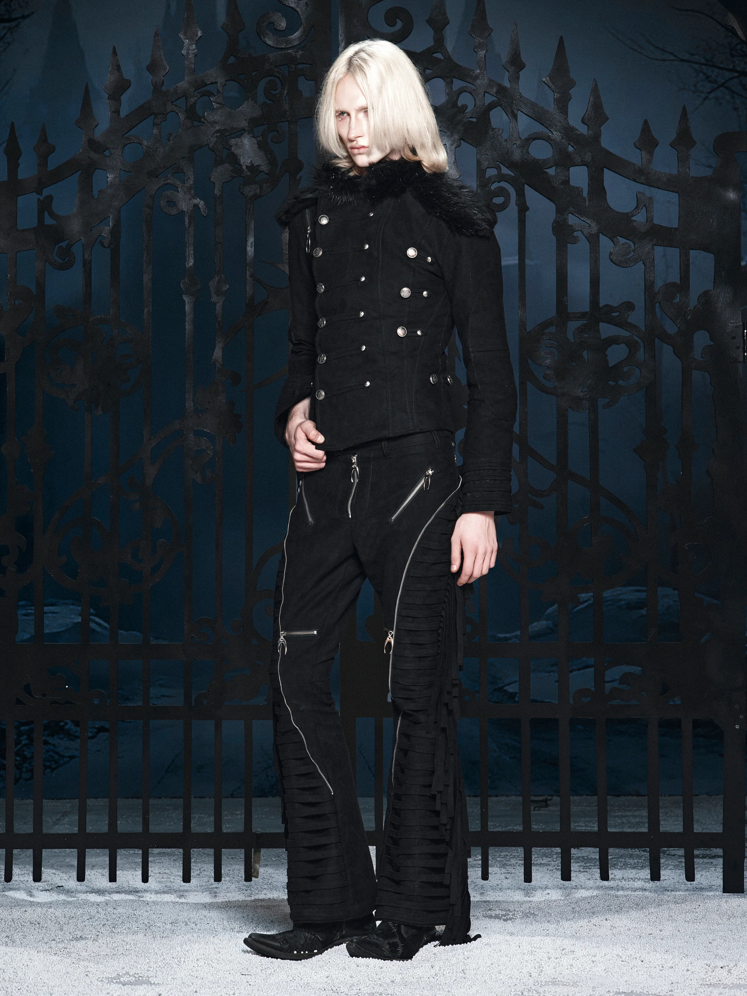 SL Black Fur Leather Jacket - Image 8