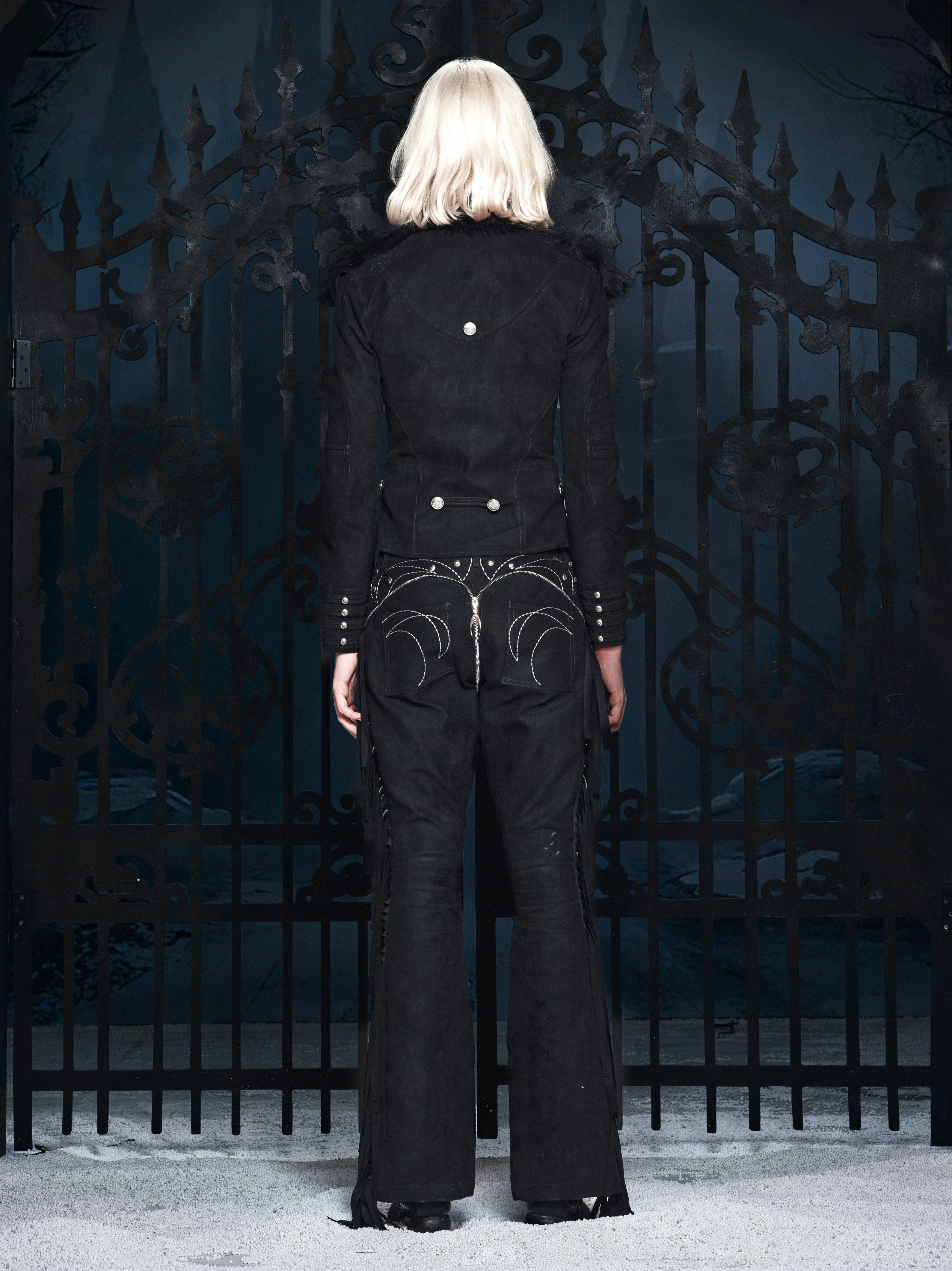 SL Black Fur Leather Jacket - Image 10