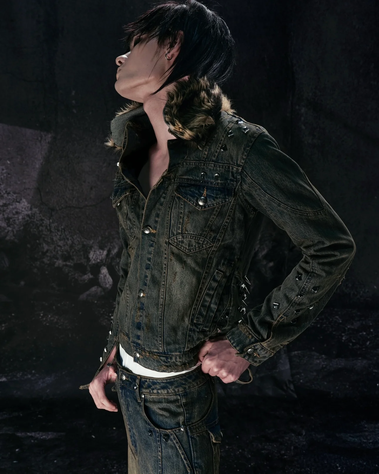 "MORE CHAOS" SPIKED JAPANESE DENIM SET - Image 9
